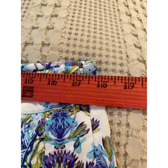 Talbots Womens Floral Skirt Plus Size 14 Pleated Fitted Purple  GORGEOUS - Picture 9 of 11